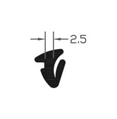 TPE/PVC, TW023 Wedge Gasket, BLACK